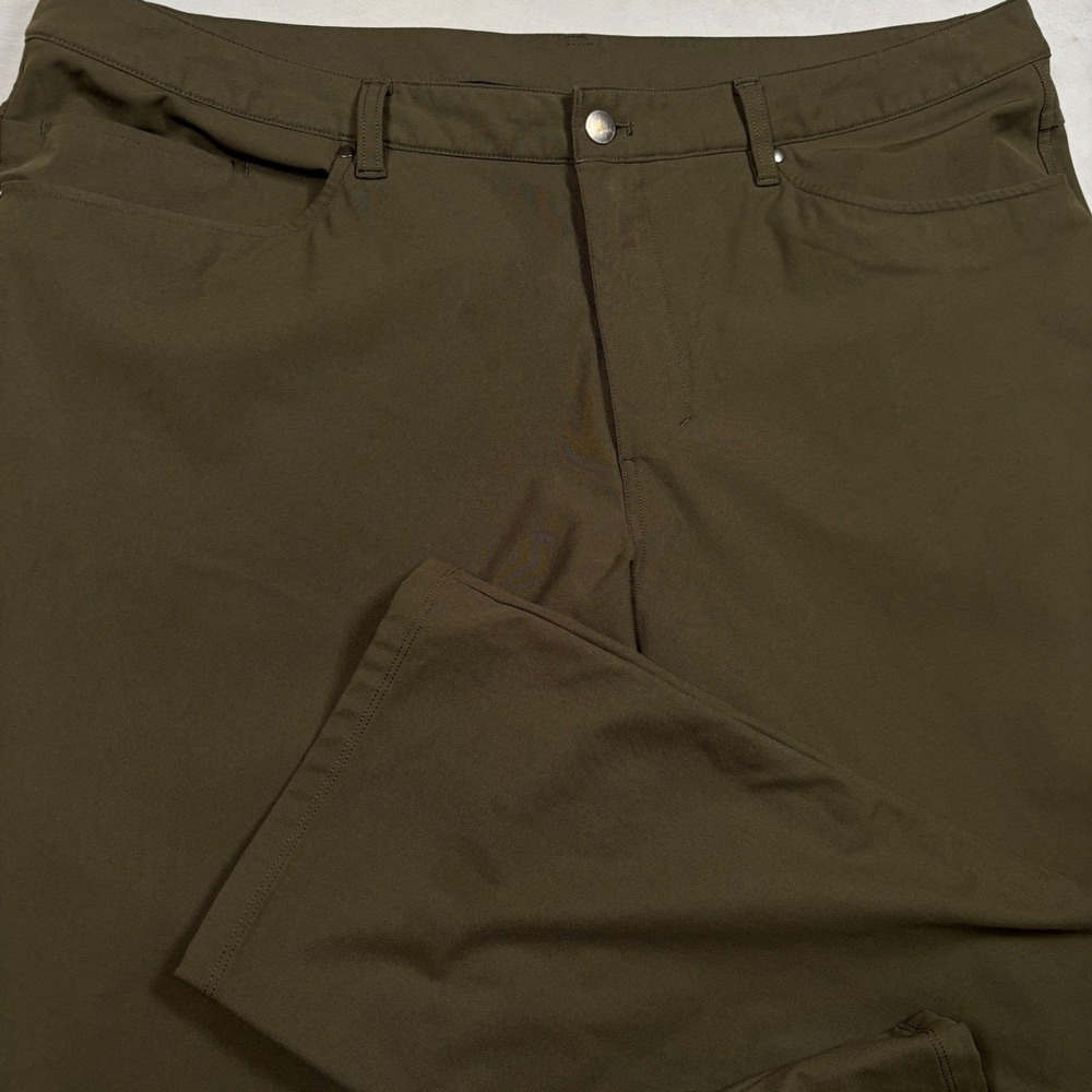 Lululemon ABC Pant Mens 40 Dark Olive Green‎ Warpstreme Slim Straight Trousers